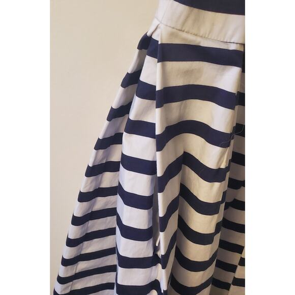 GAP Fit & Flare Blue White Striped Dress Pockets Womens 6 Preppy Hamptons - Picture 3 of 10